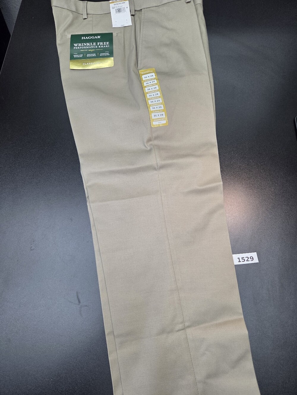 Haggar Wrinkle Free Performance Khaki Classic Fit 36x29 Medium Khaki NWT #1529